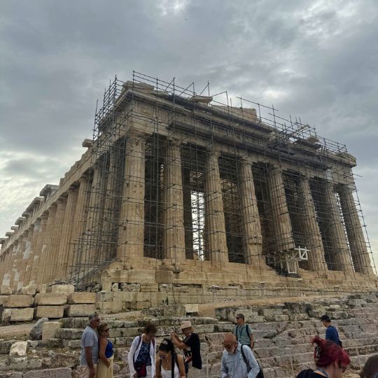 A historical structure, like the Parthenon in Athens